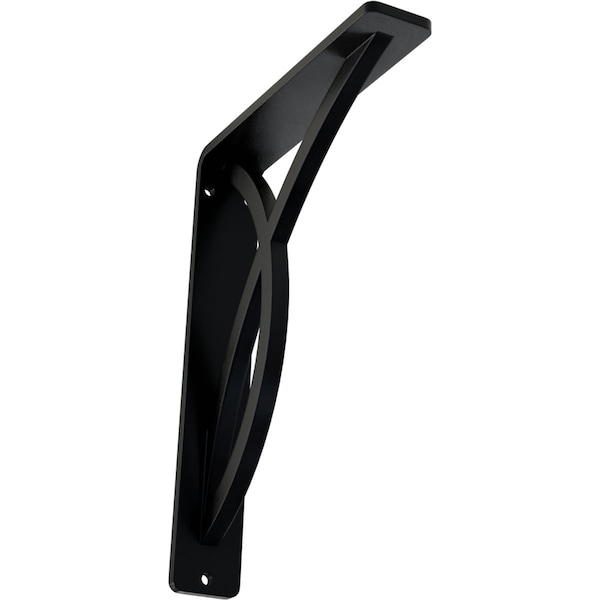 Ekena Millwork Miller Wrought Iron Bracket, (Single center brace), Powder Coated Black 1 1/2"W x 5 1/2"D x 8"H BKTM01X05X08SMI - main